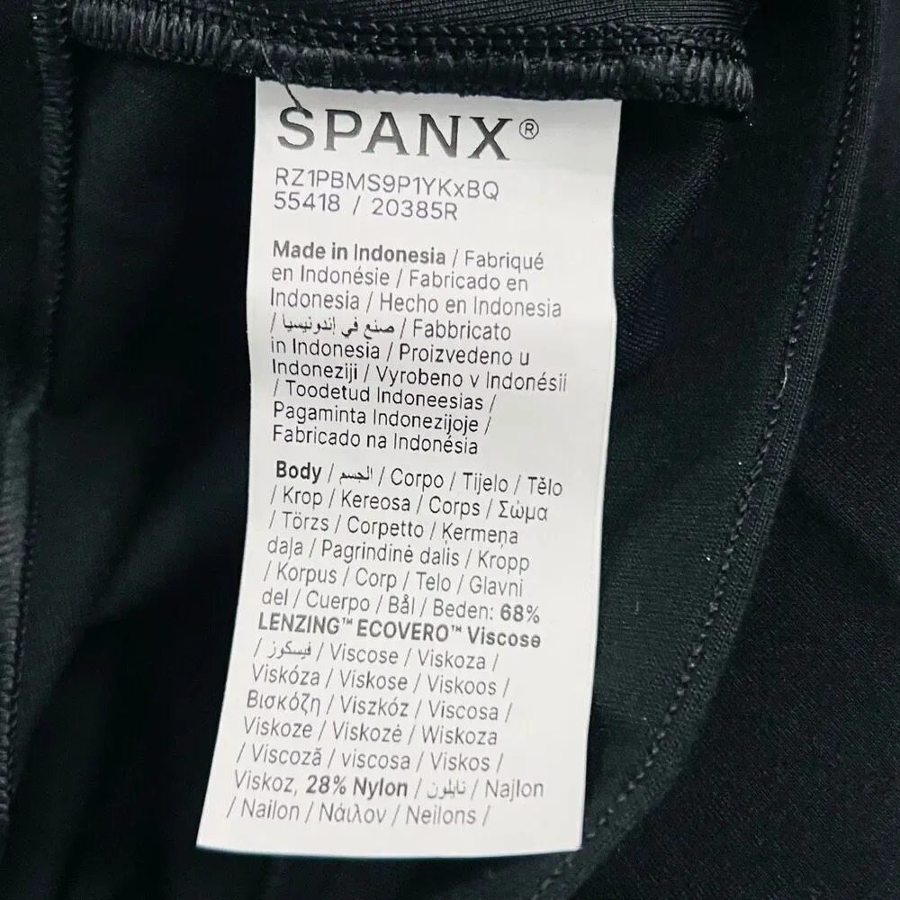 Spanx Women's Black Super Smooth Perfect Fit Ponte Wide Leg Pants Large NWOT - Picture 11 of 13